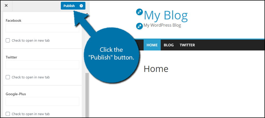 Publish Button