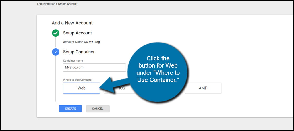 Tag Manager Container Type