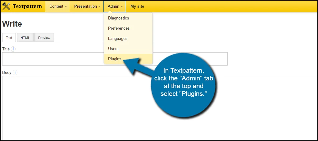 Complementos de administración de patrón de texto