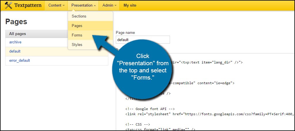 Textpattern Forms