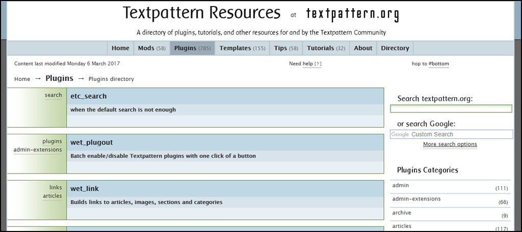 Textpattern Plugins