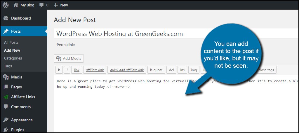 WordPress Adding Content