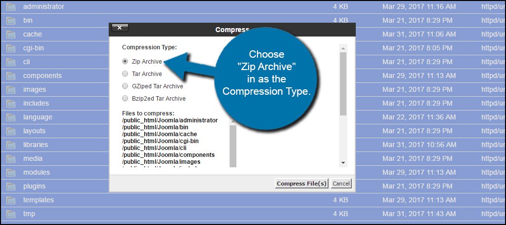 Zip Compression Type