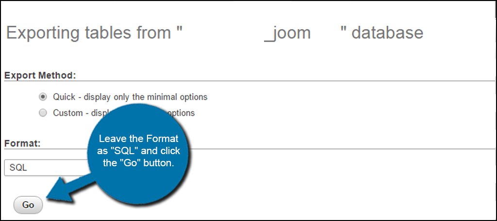 phpMyAdmin Go SQL