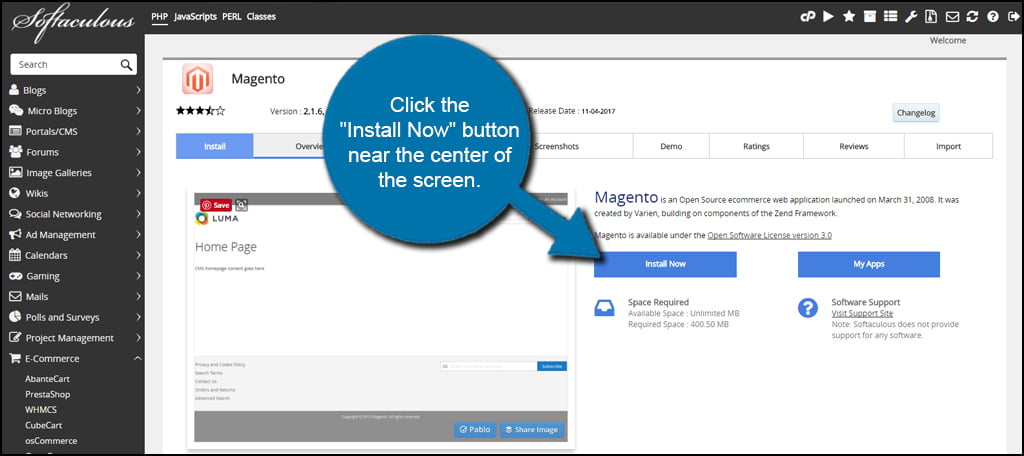 Install Magento Now