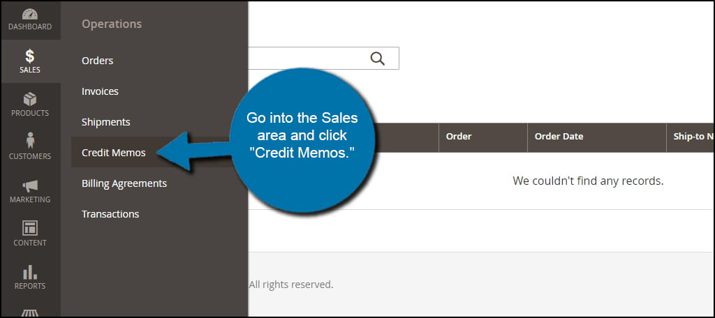 Magento Credit Memos