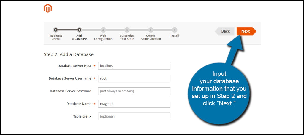 Magento Database Setup