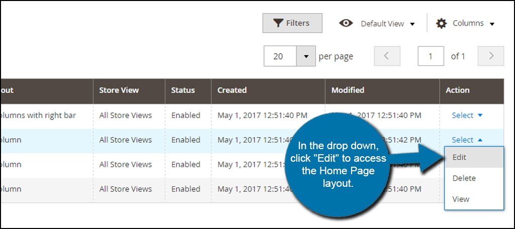 Magento Edit Home Page