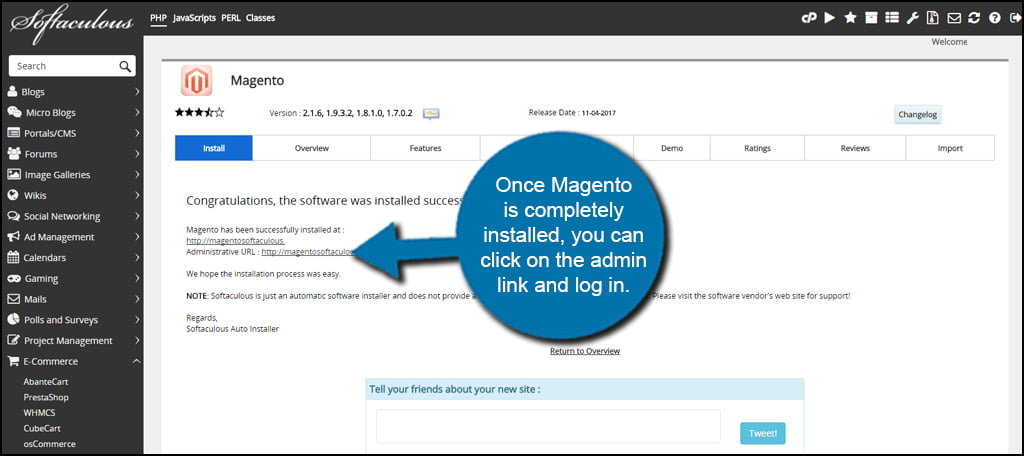 Magento Installed