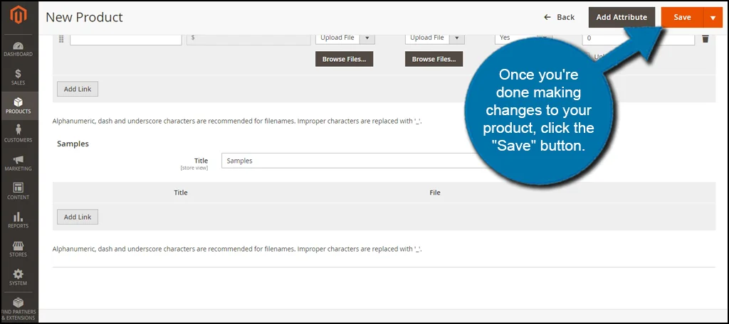 Magento Save Product
