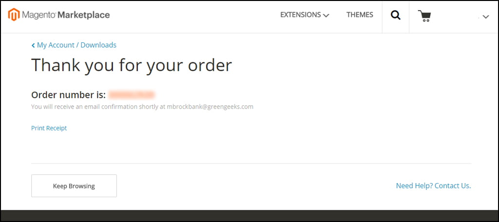 Order Confirmation Number