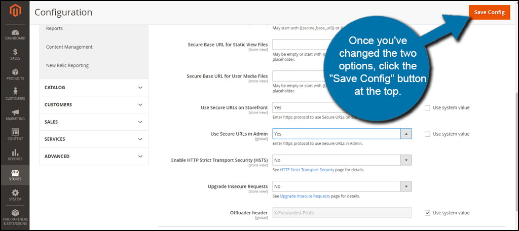 Save SSL Config