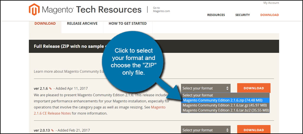 ZIP Only Magento Download