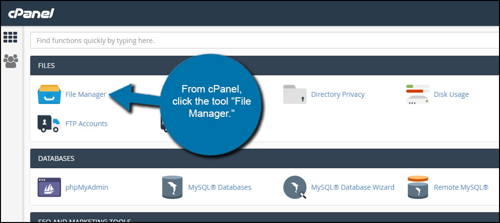 cPanel File Manager to manually install magento