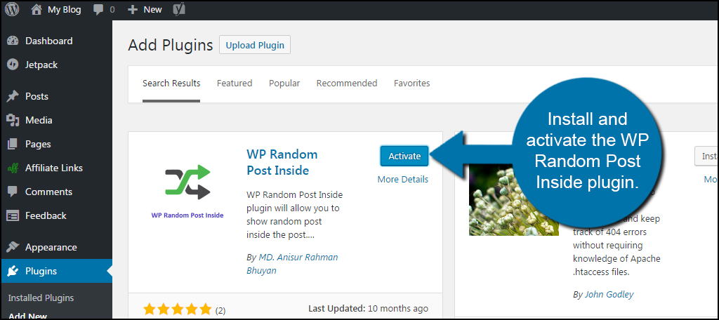 WP Random Post Inside Is a great way to display random posts in WordPress