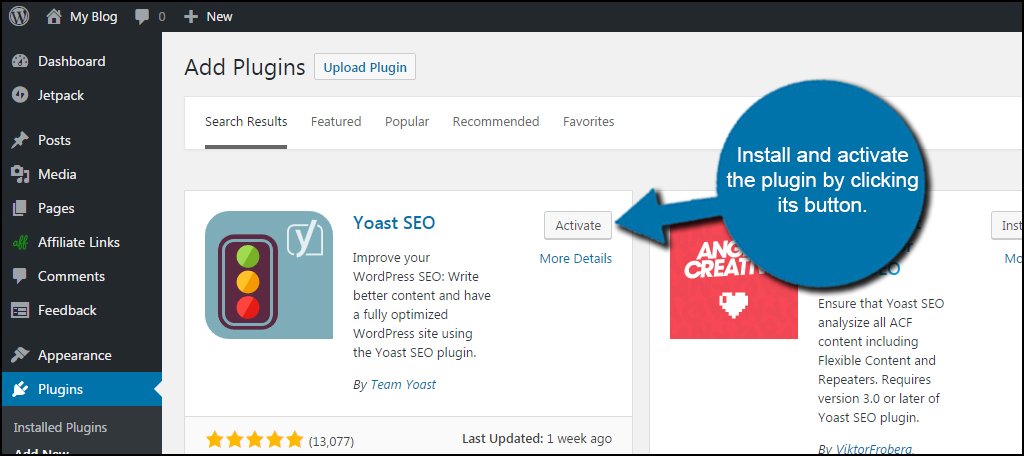 Yoast SEO Plugin Install