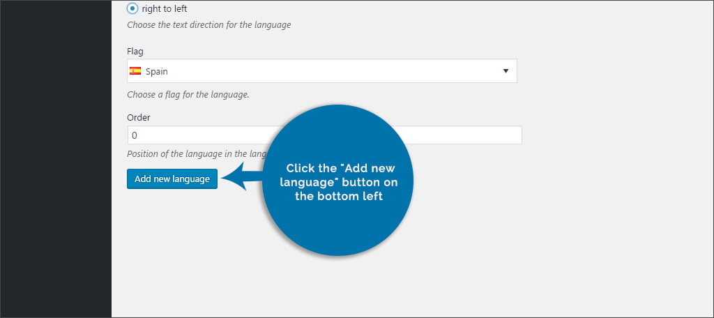 Click Add New Language