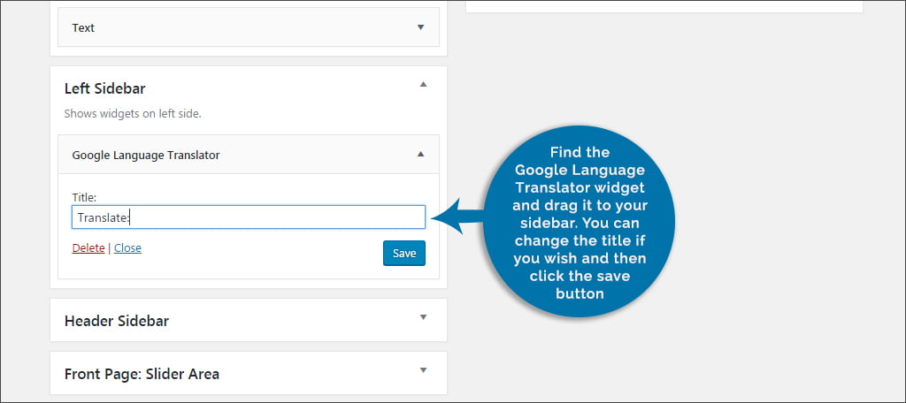 Find and drag widget