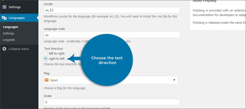 Choose Text Direction