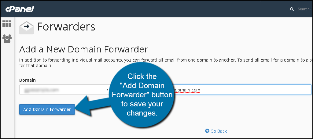 Add Domain Forwarder