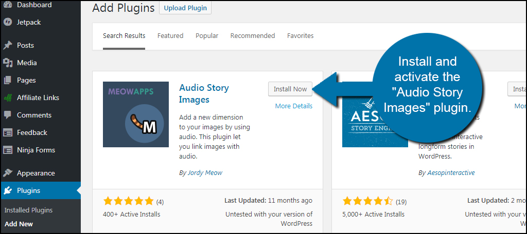 Audio Story Images Plugin