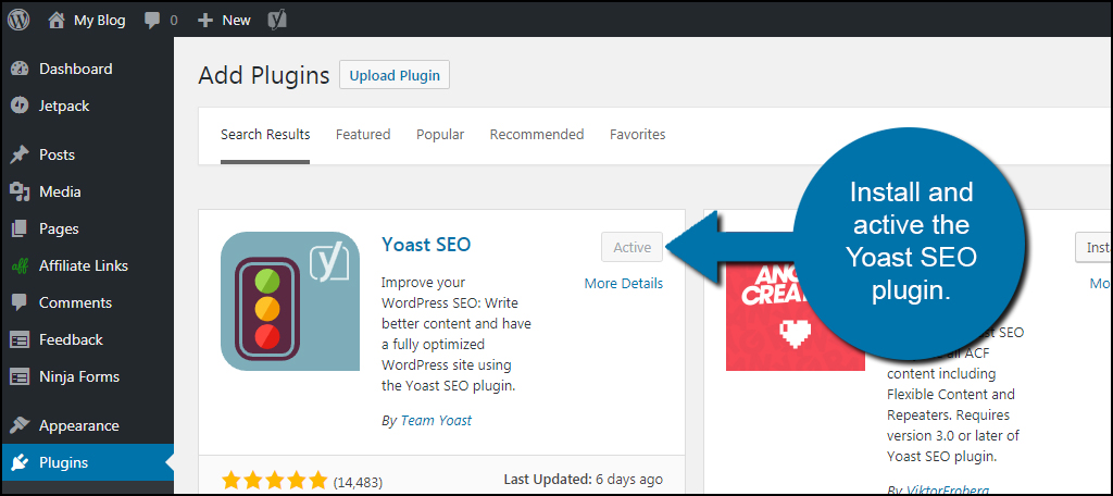 Install And Activate Yoast