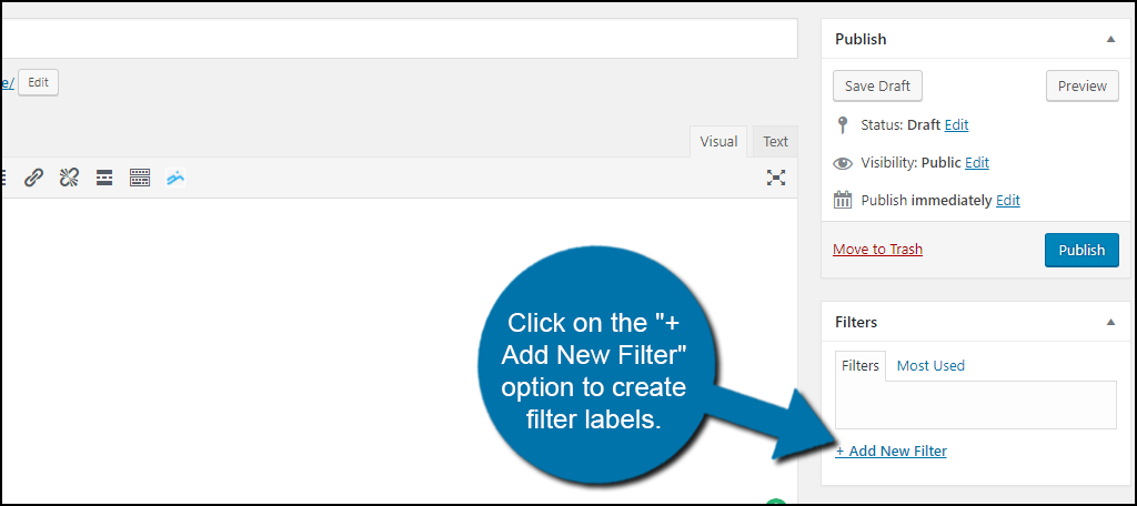  Click on the "+ Add New Filter" option to create filter labels.