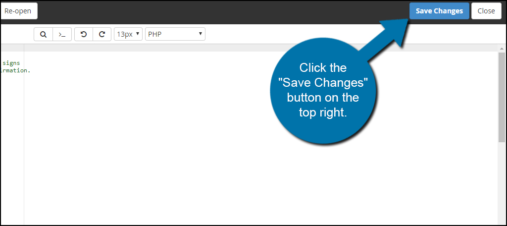Save Changes Button