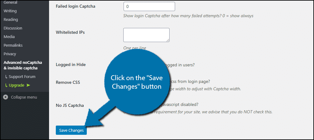 Save Changes