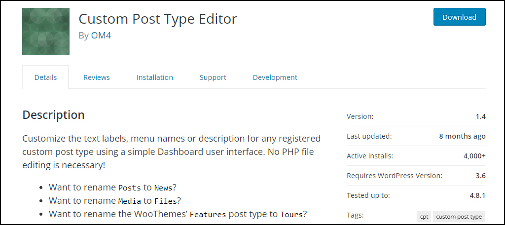 Custom Post Type Editor