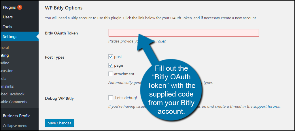 Fill out Bitly OAuth Token