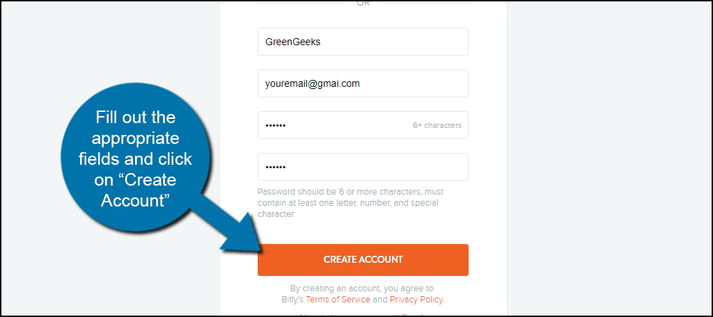 Click on Create Account