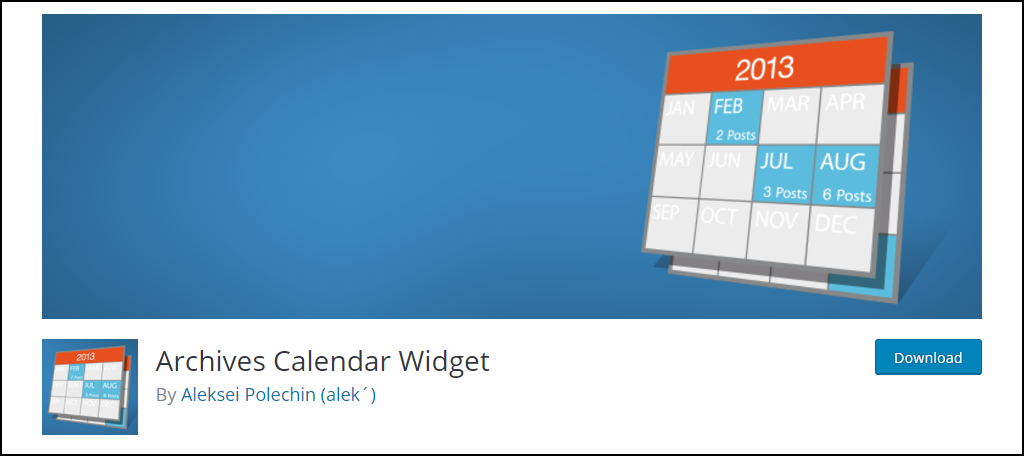 Archives Calander Widget