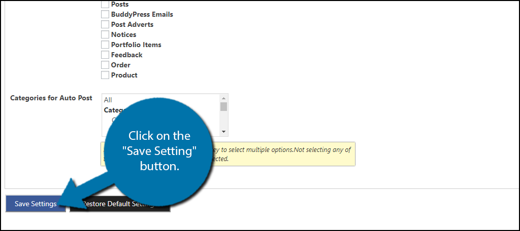 click on the "Save Setting" button.