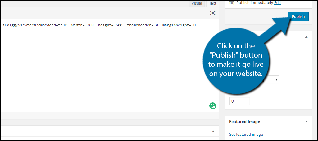 Click on the "Publish" button