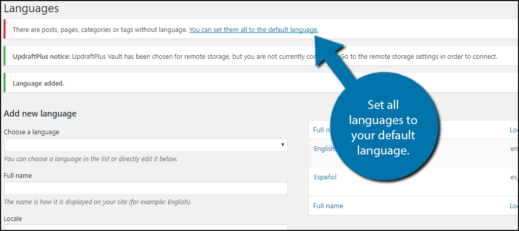 set all languages to your default language.