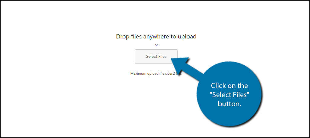  click on the "Select Files" button