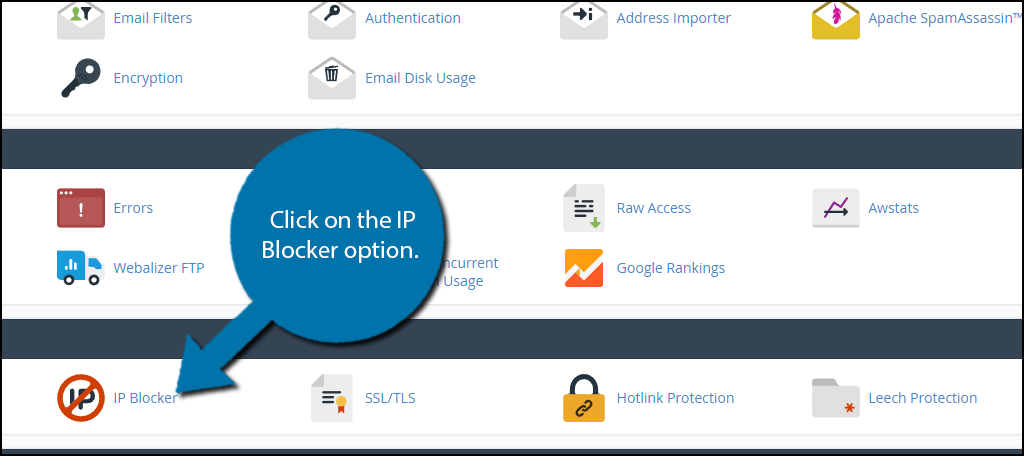 click on the IP Blocker option.