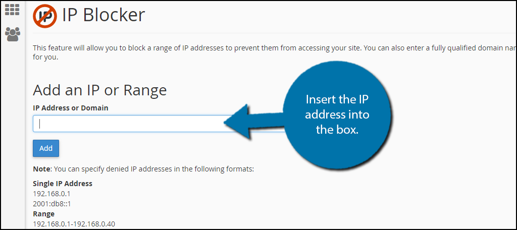 Insert the IP address into the box