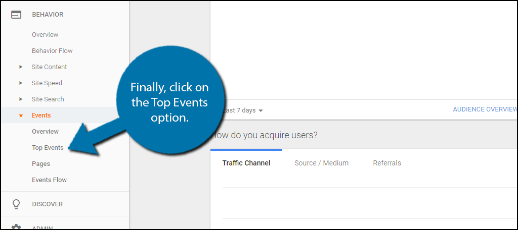 Finally, click on the Top Events option.