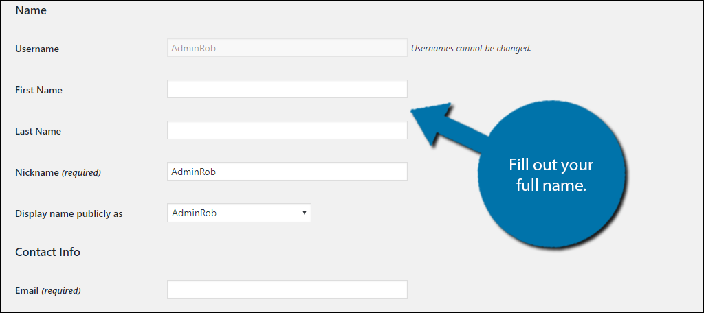 Fill out your full name.