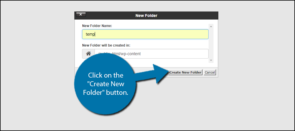 Create the missing temporary folder WordPress