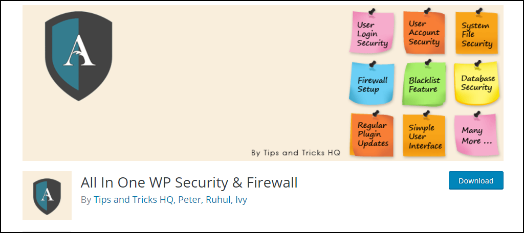 All In One WP Security & Firewall 