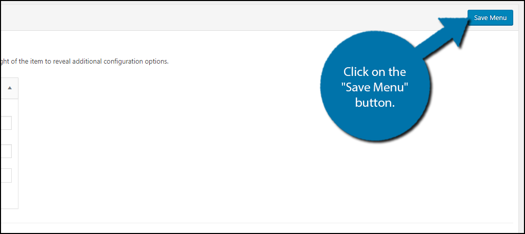 click on the "Save Menu" button.
