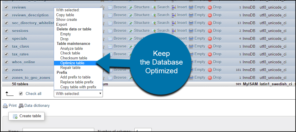 Optimize Database