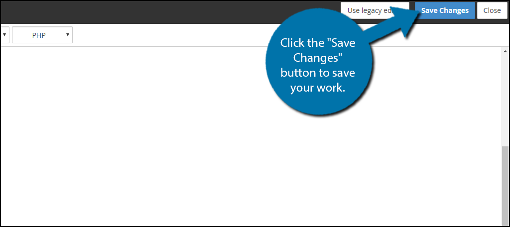 Click the "Save Changes" button to save your work.