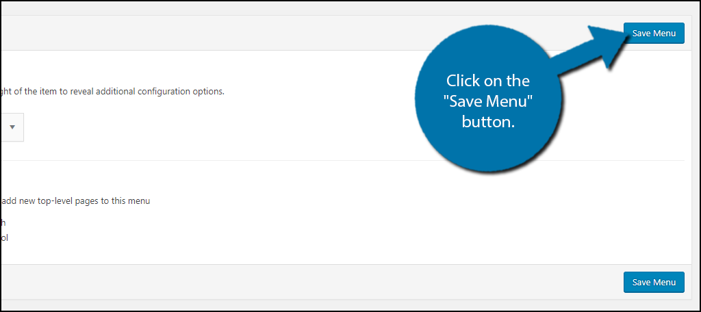click on the "Save Menu" button.