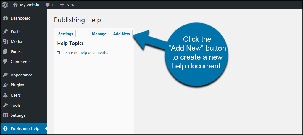 Create Help Doc for a custom wordpress client dashboard