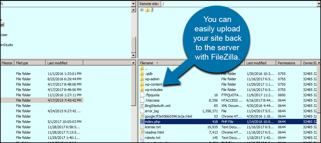 FileZilla Upload