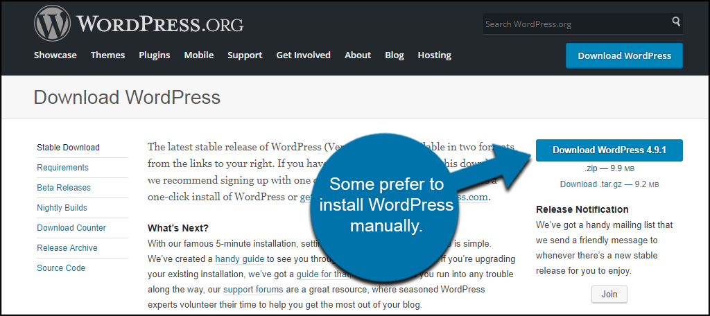 Install WordPress Manually